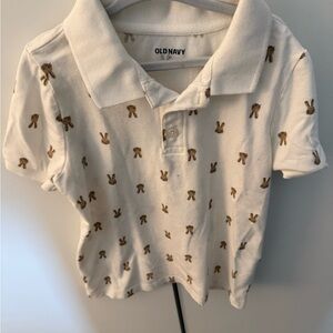 Old Navy Kids Cream Polo with bunny Pattern